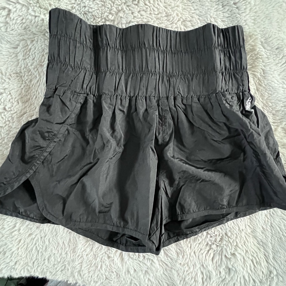 Free People Movement Black High Waist Relaxed Fit Shorts, Size S